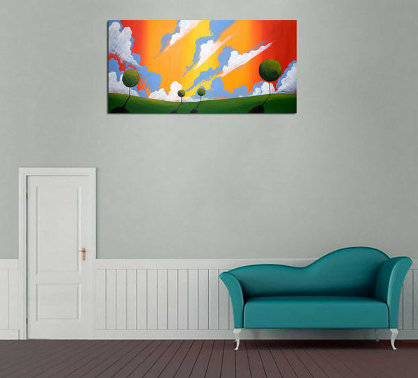 large paintings for sale orange sky on wall large canvas wall art