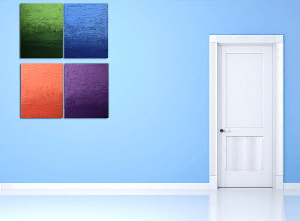 Multi Colour Blocks Triptych quadriptych