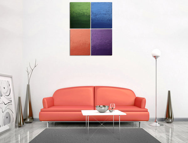 Multi Colour Blocks Triptych quadriptych