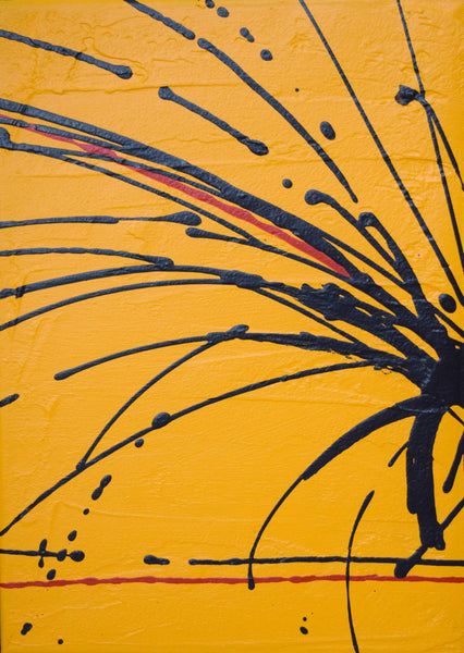 yellow abstract painting close up