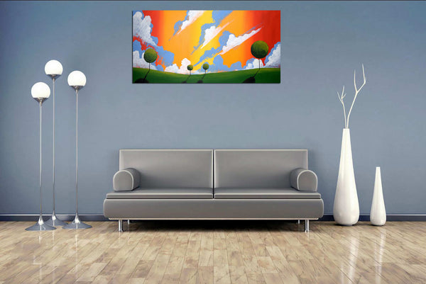 large paintings for sale  grey wall with large canvas wall art on it