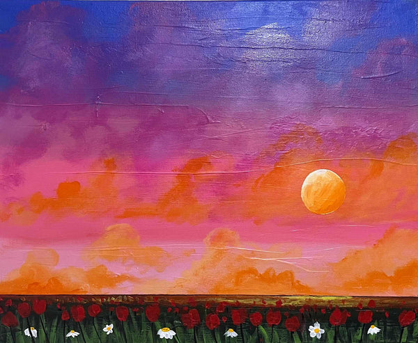 Golden Hour Colourful landscape painting