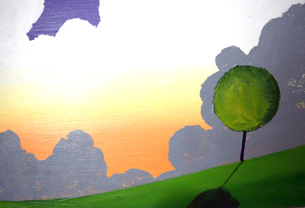 forest painting acrylic closer up