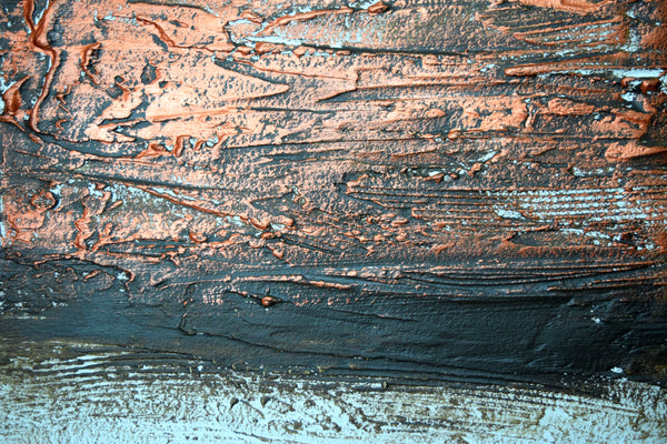 copper 4 piece quadriptych on canvas original and hand made