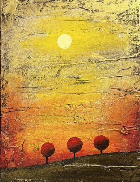 abstract paintings for sale in gold and red