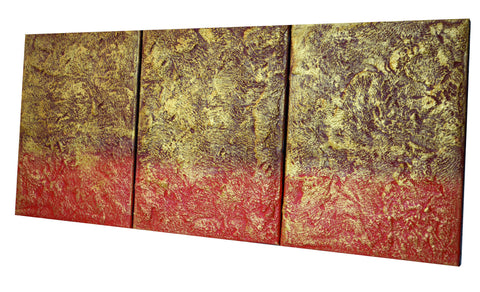 3 piece painting Red Infusion canvas triptych