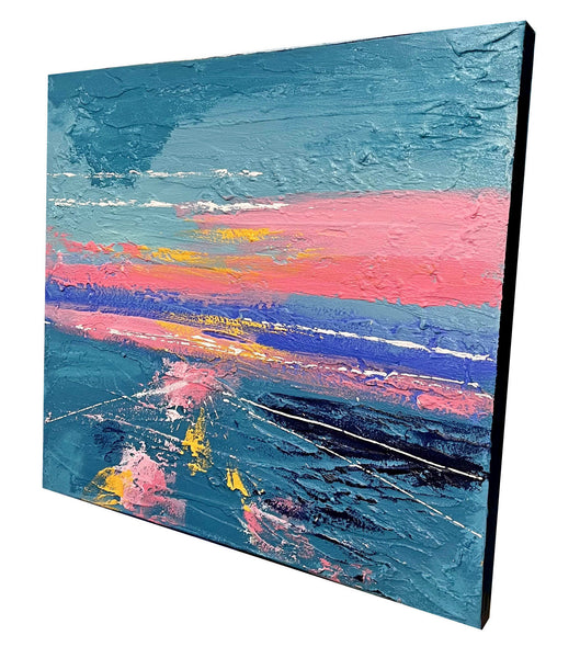 pink aqua blue landscape paintings for sale