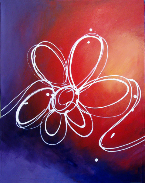 hand painting flower with rainbow colors