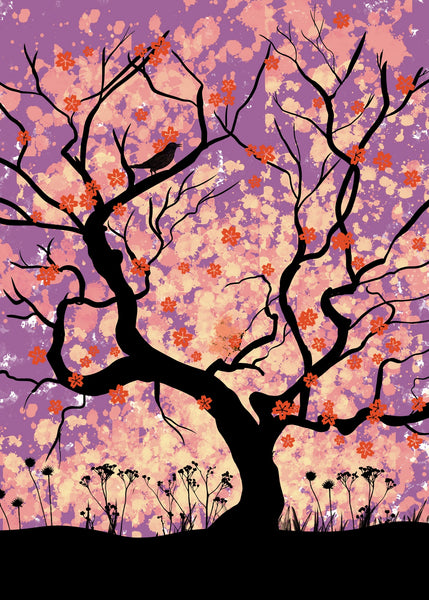 cherry blossom tree painting