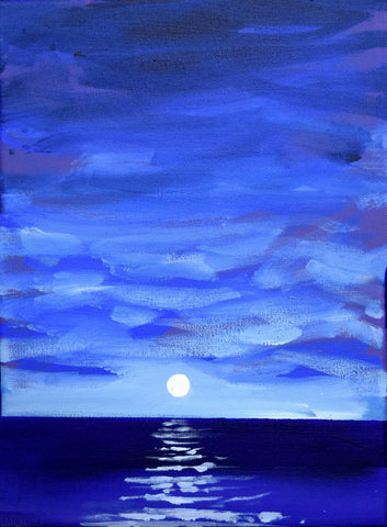blue seascape painting