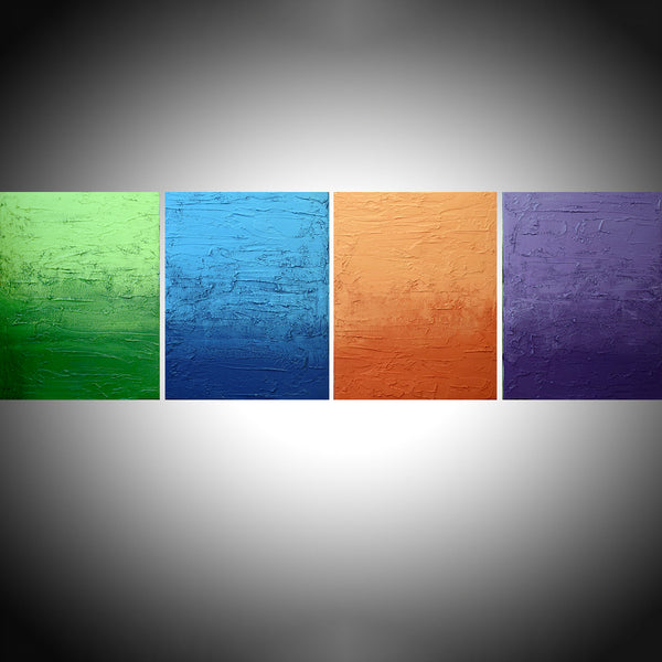 Multi Colour Blocks Triptych quadriptych