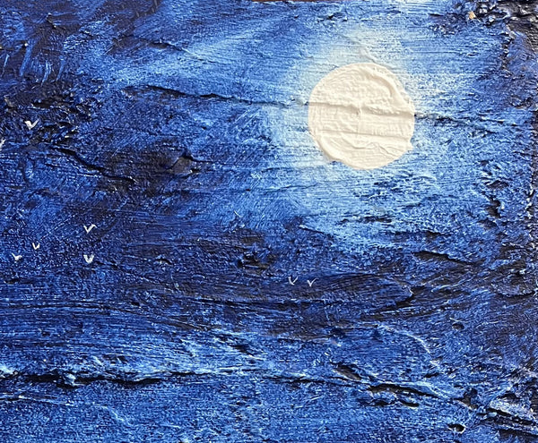 seascape art for sale blue sky moon