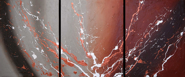 copper artwork triptych painting front