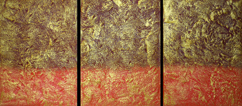 3 piece painting in orange gold