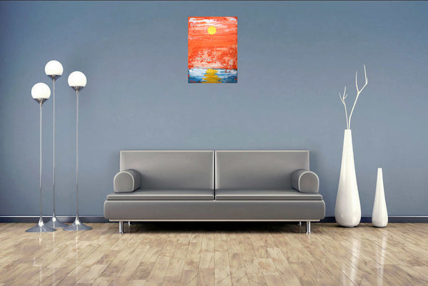 seascape art for sale on grey wall