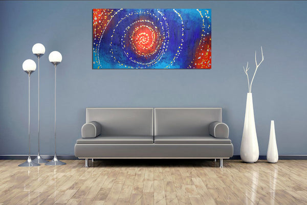 fibonacci spiral art on wall