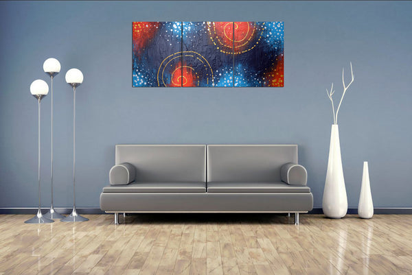large paintings for sale  on grey wall