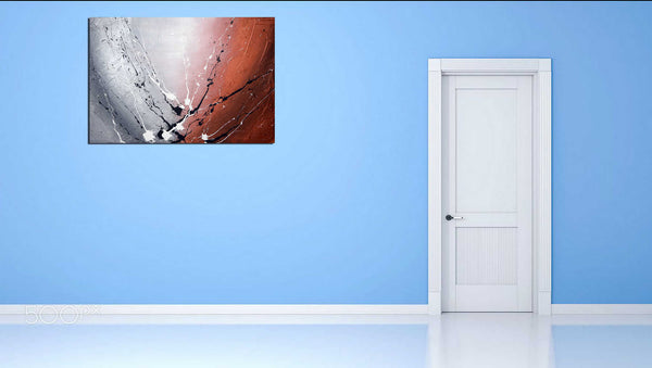 large paintings for sale on blue wall