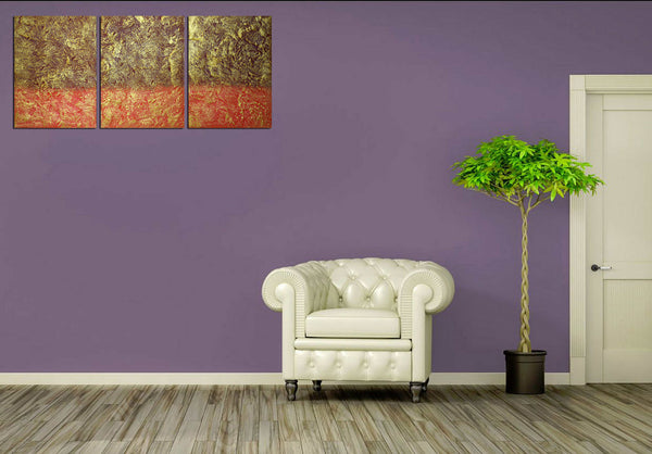 purple wall with gold painting