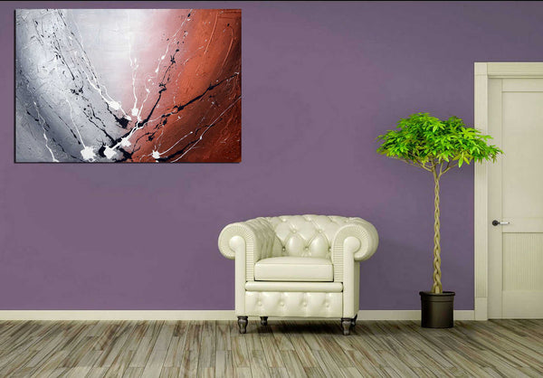 large paintings for sale on purple wall