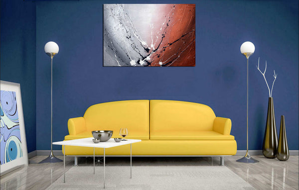 large paintings for sale on blue wall