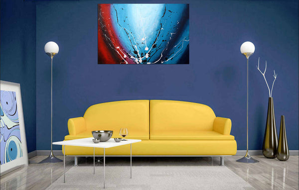 large paintings for sale  on blue wlal