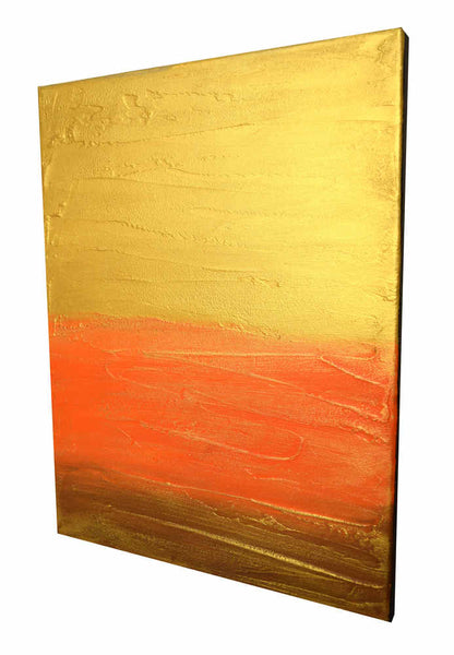 quadtych painting close up in orange