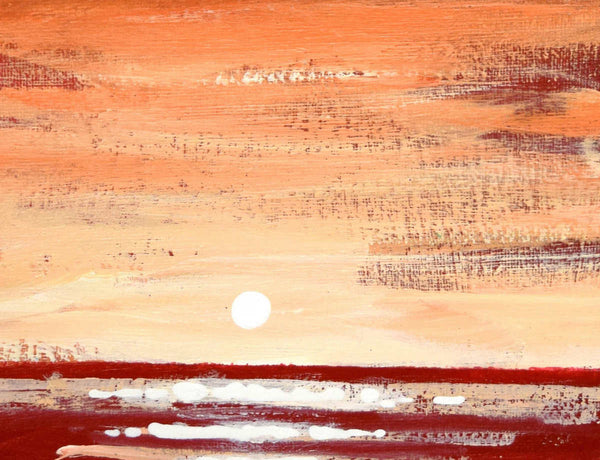 seascape painting orange