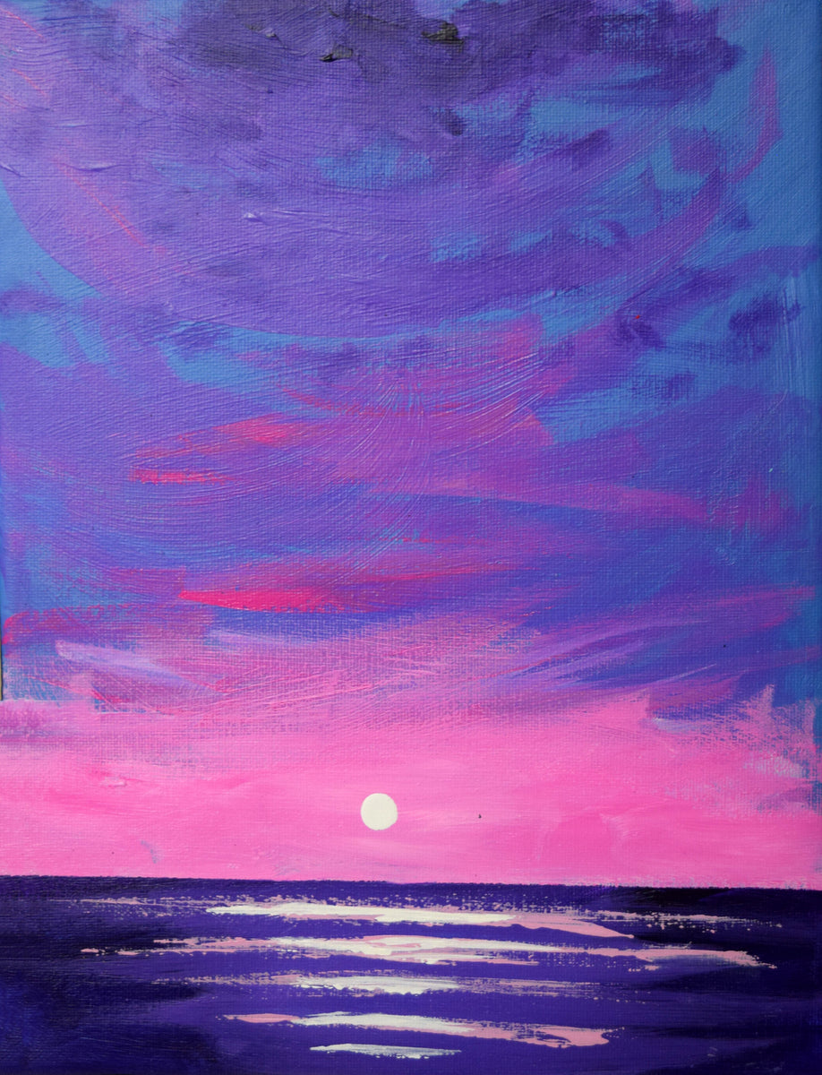 れい Purple Lake シーグラスアート／天然石／紫／湖 Purple Lake