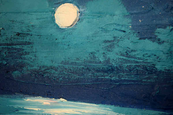 original seascape paintings for sale  turquoise with clouds over the sea  close up