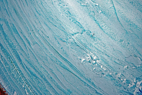 close up of turquoise painting