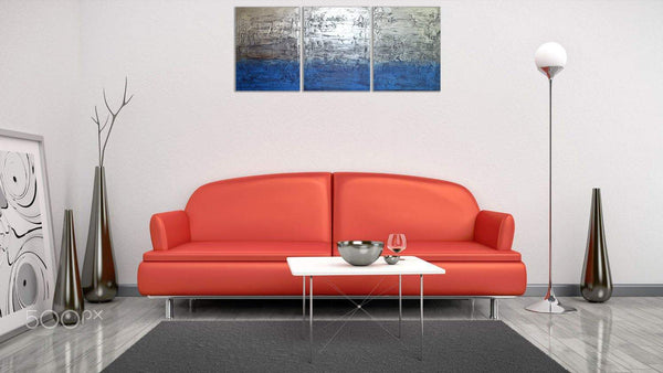 3 piece metal wall art Silver Astrazione