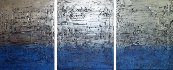 3 piece metal wall art Silver Astrazione