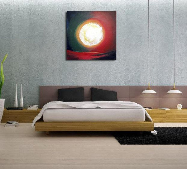landscape sunset painting A moment of sun , contemporary art for sale
