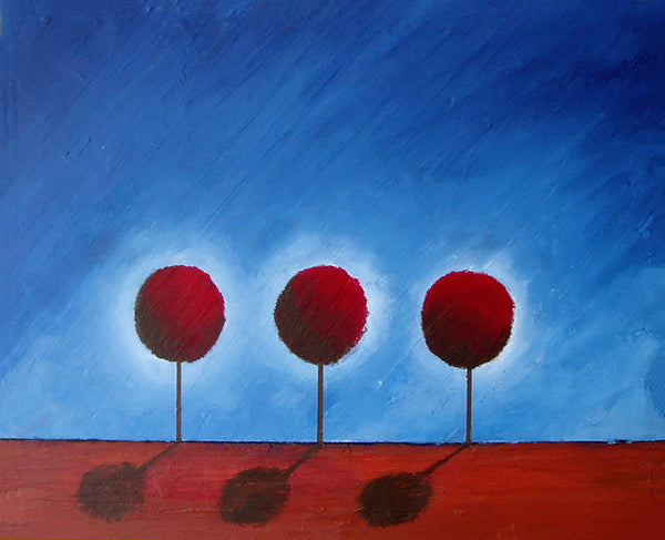 tree art painting red woods original abstract art uk