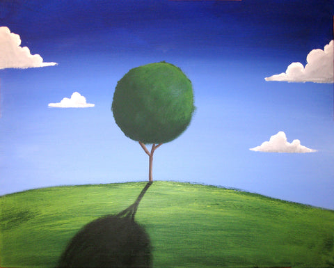 abstract tree painting acrylic rolling hills