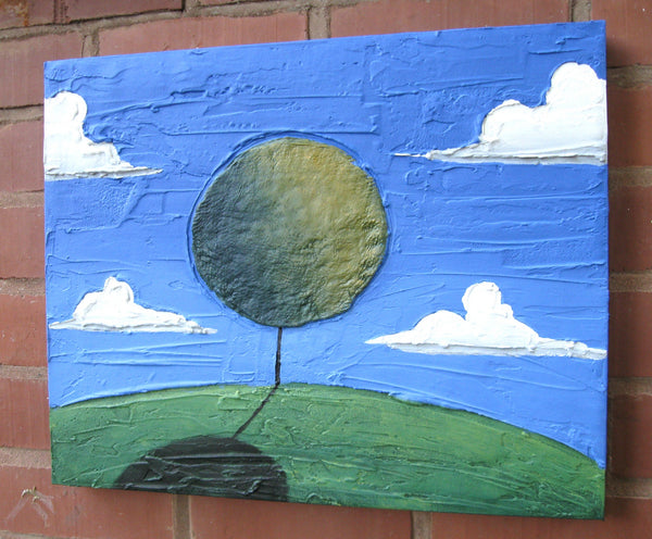 abstract tree painting on wall