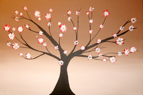 cherry blossom tree painting