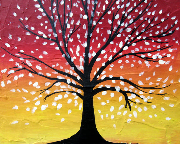 abstract tree paintings large textured wall art 