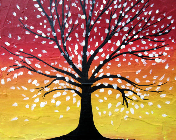 abstract tree paintings large textured wall art