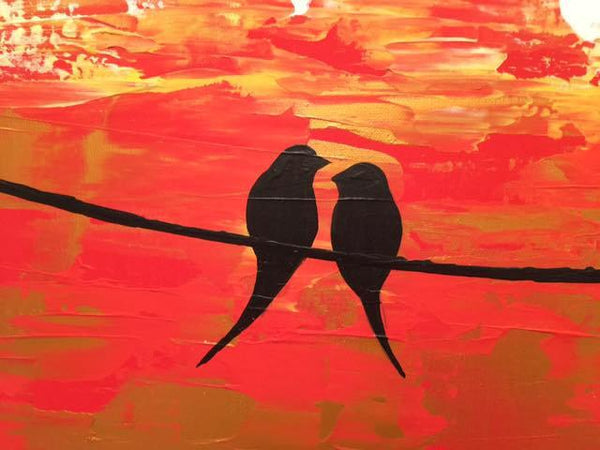 birds on a wire painting always together bird art pictures