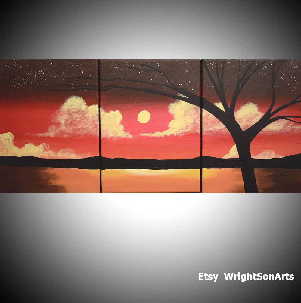canvas tree pictures sunset canvas painting 