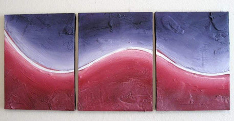 purple abstract painting aurora borealis 3 panel canvas painting