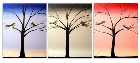 Bird Seasons bird wall art canvas
