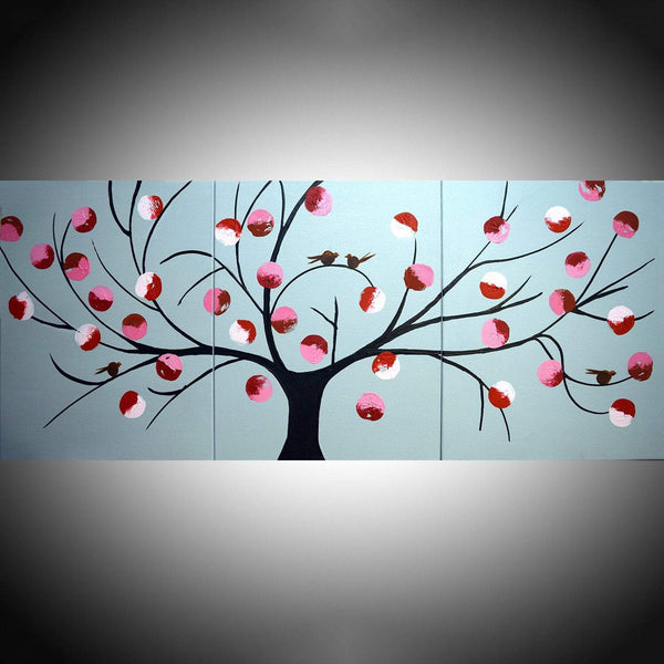 birds on a wire painting Reflection modern art for sale