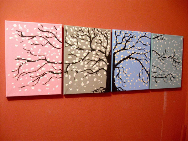 blossom seasons flowers on canvas