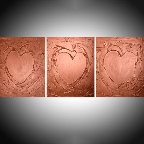copper artwork hearts