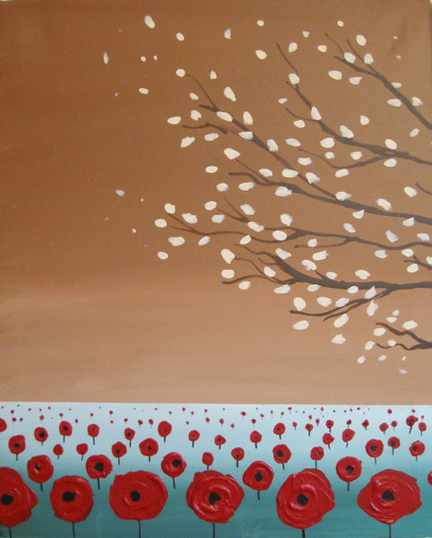 cherry blossom tree painting with special meaning