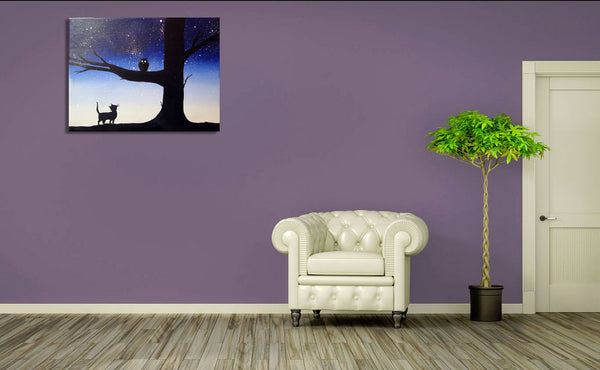 whimsical painting owl