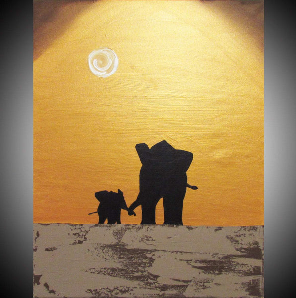 paintings of elephants for sale Hand to hold onto ,in acrylic large canvas